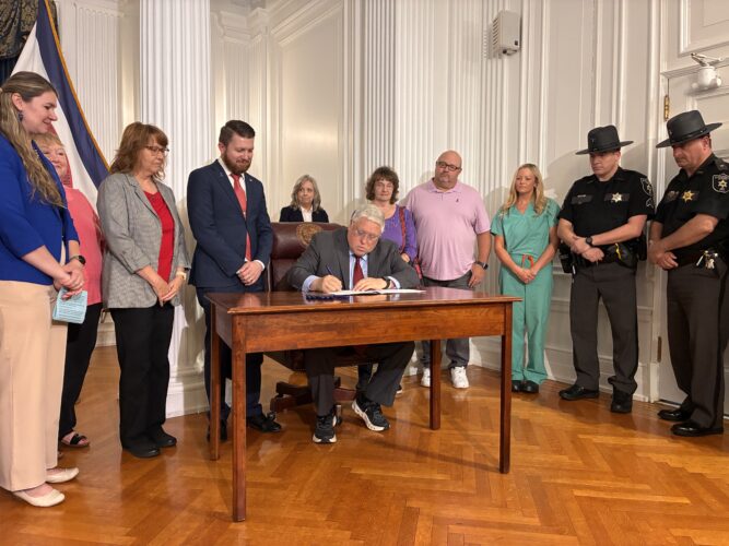 Morrisey Defends Endorsements Of GOP Candidates During Bill Signing